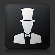 Black Square Button with Magician