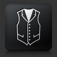 Black Square Button with Vest Icon