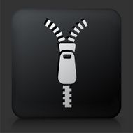 Black Square Button with Zipper Icon