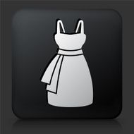 Black Square Button with Dress Icon N5