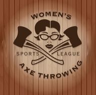 Red flannel Female Axe Throwing label crest or badge design