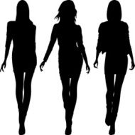 Vector silhouette of fashion girls top models N4