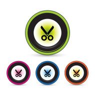 Scissors button icon set