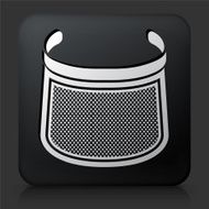 Black Square Button with Cap Icon