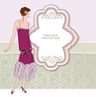 Retro party invitation design in 1930s style