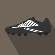 Soccer shoe icon with long shadow