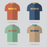 Flat Design T-Shirt Set Vector Illustration N11