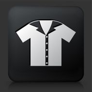 Black Square Button with Bowling Shirt Icon