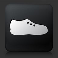 Black Square Button with Bowling Shoes Icon