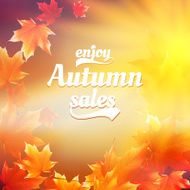 Autumn sale realistic Leaves typography poster N9