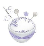 Sewing pins needle thread and pin cushion HandMade Vector illustration