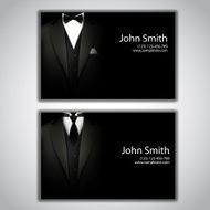 Business cards with elegant suit and tuxedo