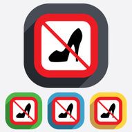 No Women&#039;s shoe sign icon High heels shoe