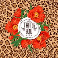 Vintage greeting card with blooming flowers N4