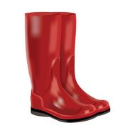 rubber boots on white background