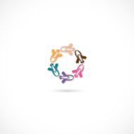 abstract color plane icon for design