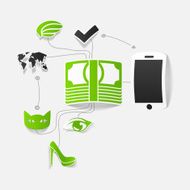 Set of sticker design Online shopping concept N7