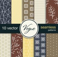 Ten fashionable seamless vector patterns Subject fashion