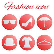 Red fashion realistic button set