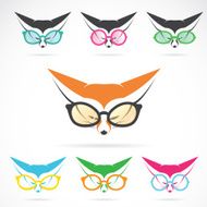 Vector images of fox wearing glasses