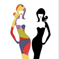 silhouette girl model sheath dress at party N2
