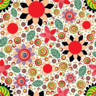Circle abstract beautiful flower seamless pattern Vector N25