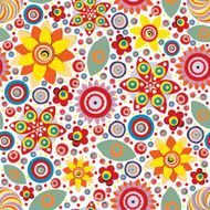 Circle abstract beautiful flower seamless pattern Vector N26
