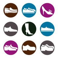 Man and woman shoes vector icon set N2