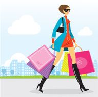 Shopping in city