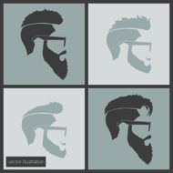 icons hairstyles beard and mustache