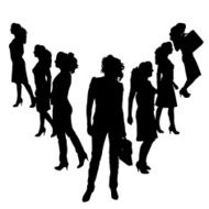 Vector silhouettes of businesswoman N10