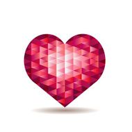 Heart from red crystals
