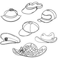 Hat collection in black and white N2