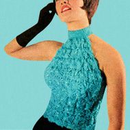 Woman Wearing Turquoise Top