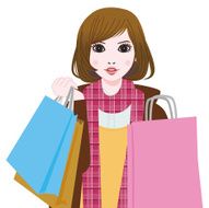Beautiful young women shopping