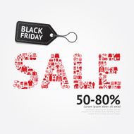 Sale Discount Icons Styled Black Friday Advertising Price Tag