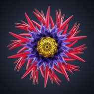 abstract 3d flower isolated object