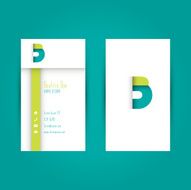 Modern Colorful Business Carde Template with Alphabet Letter B