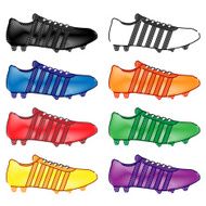 Football Cleats with Stripes in Different Colours Pencil Style 2