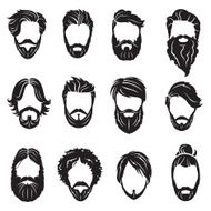 set of beards and hairs