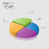 3d pie chart graph vector illustration N3