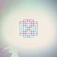 Abstract geometric logo symbol retro futuristic style background Hipster design N4
