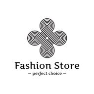 Vector trendy elegant looped logo Black and white abstract striped