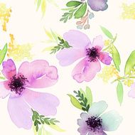 Seamless pattern with flowers watercolor Gentle colors Female N17