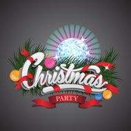 Cristmas Party design with disco ball Vector illustration