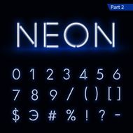 Blue glowing font from a Neon tube Vector part 2