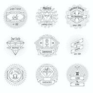 Craft clothes studio sewing workshop logo and tailor emblems vintage