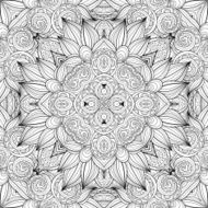 Vector Seamless Abstract Black and White Tribal Pattern N118