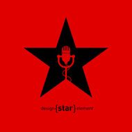 Abstract design element star with microphone