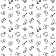 Woman accessories seamless pattern of cosmetics clothes N6